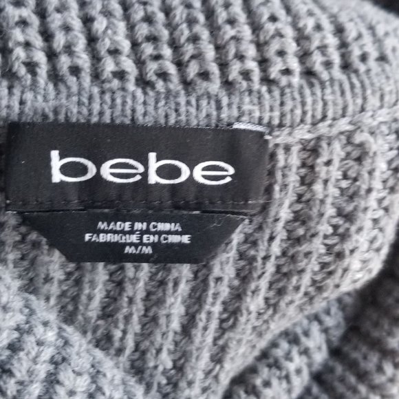 BEBE: Cowl neck sweater with lace up side - Medium - Picture 2 of 4